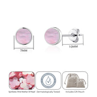 Pink Mother of Pearl Stud Earrings