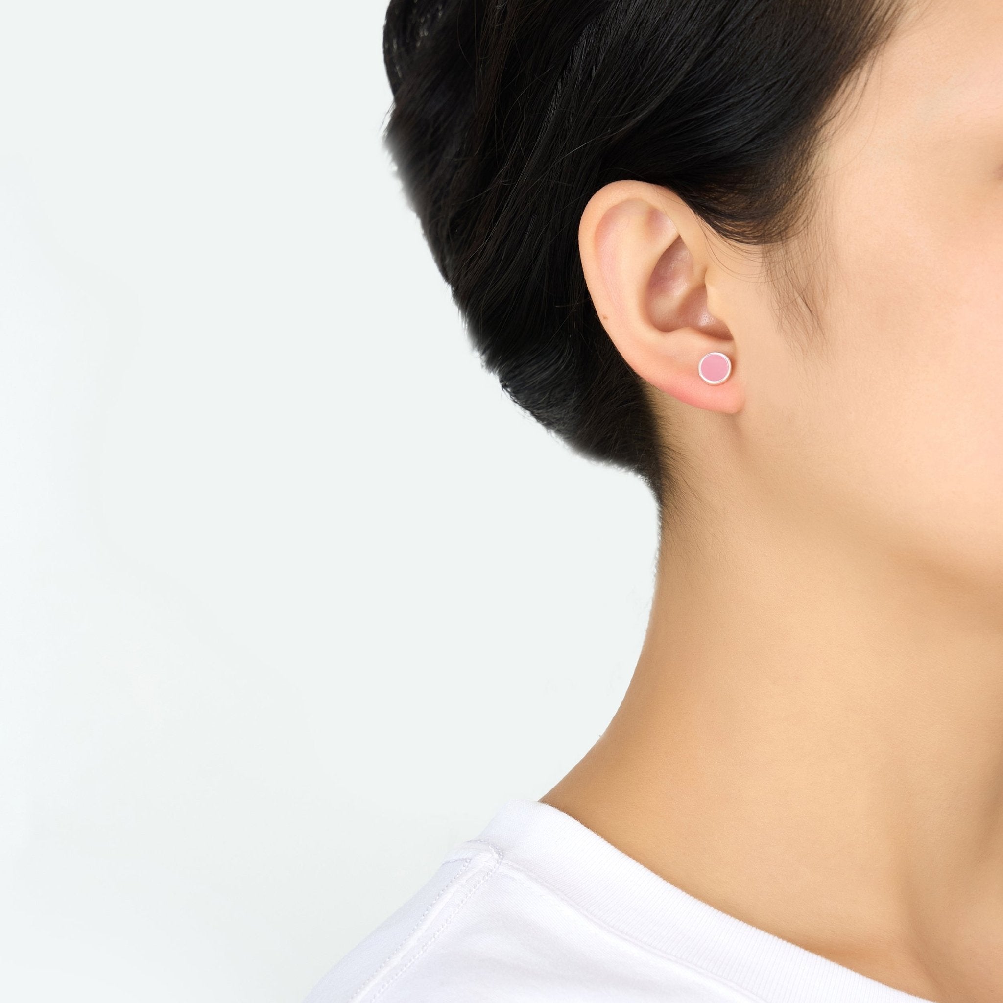 Pink Mother of Pearl Stud Earrings