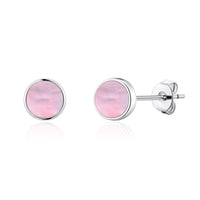Pink Mother of Pearl Stud Earrings