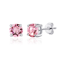 Pink Stud Earrings Created with Zircondia® Crystals