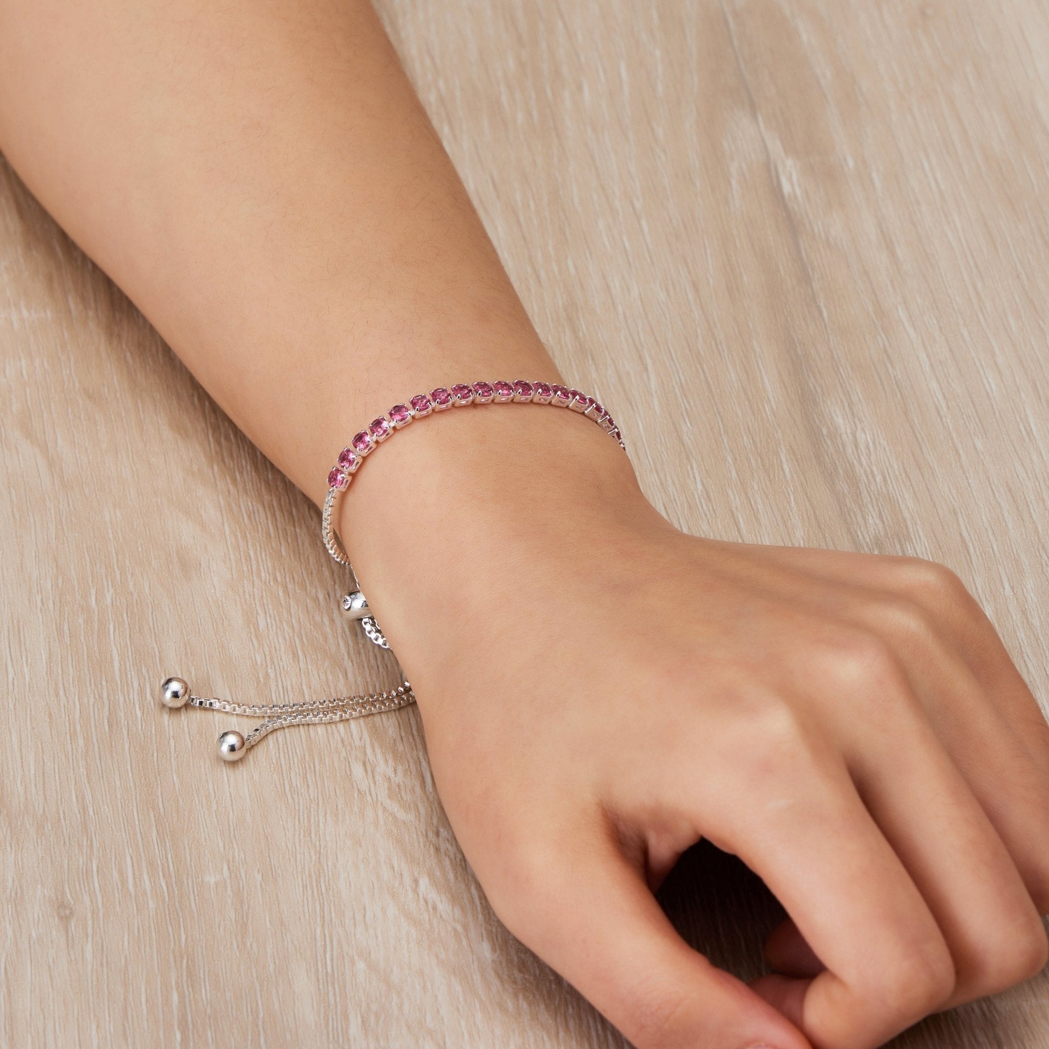 Pink Tennis Friendship Bracelet Created with Zircondia® Crystals