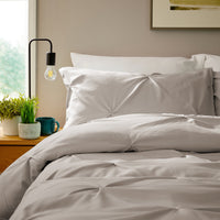 Pintuck Natural Microfibre Duvet Cover Set with Pillowcases Soft Breathable Easy Care Bedding Set Quilt Cover by OLIVIA ROCCO