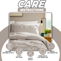 Pintuck Natural Microfibre Duvet Cover Set with Pillowcases Soft Breathable Easy Care Bedding Set Quilt Cover by OLIVIA ROCCO