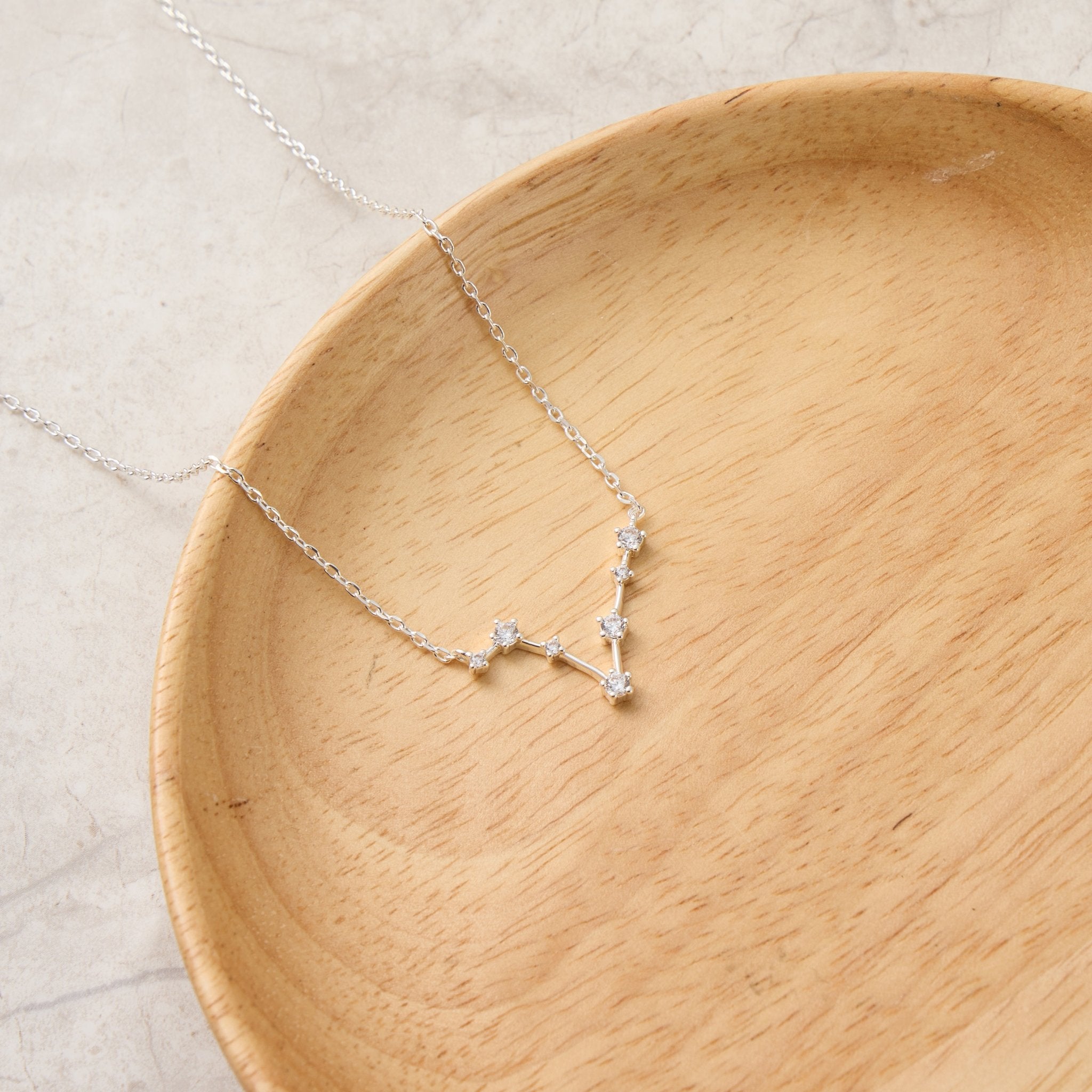 Pisces Star Sign Zodiac Constellation Necklace and Quote Card with Zircondia® Crystals