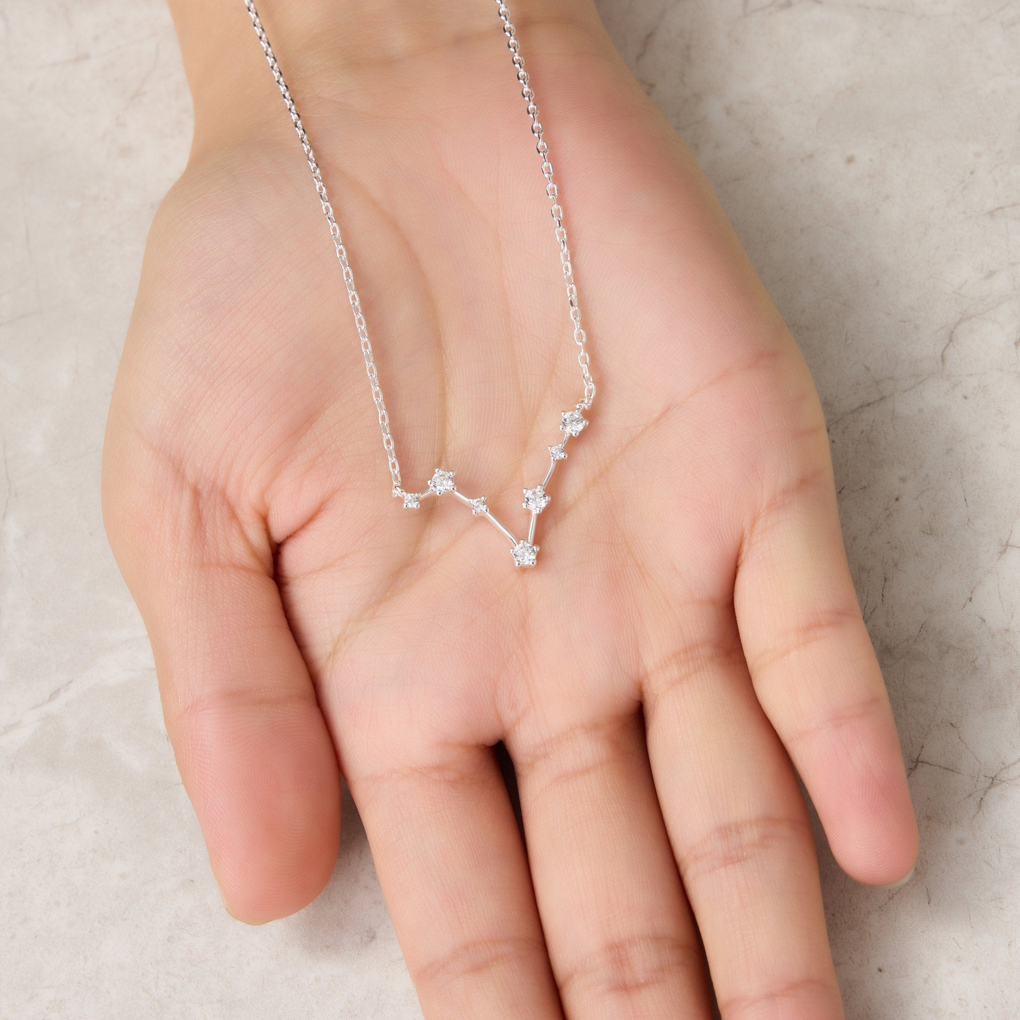 Pisces Star Sign Zodiac Constellation Necklace and Quote Card with Zircondia® Crystals