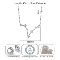 Pisces Star Sign Zodiac Constellation Necklace with Zircondia® Crystals