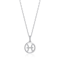 Pisces Star Sign Zodiac Necklace with Zircondia® Crystals