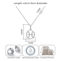 Pisces Star Sign Zodiac Necklace and Quote Card with Zircondia® Crystals