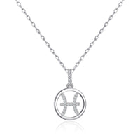 Pisces Star Sign Zodiac Necklace and Quote Card with Zircondia® Crystals