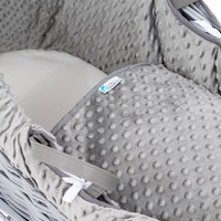 Pod Grey Dimple Moses Basket Bedding Set