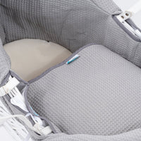 Pod Grey Waffle Moses Basket Bedding Set