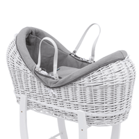 Pod Grey Waffle Moses Basket Bedding Set