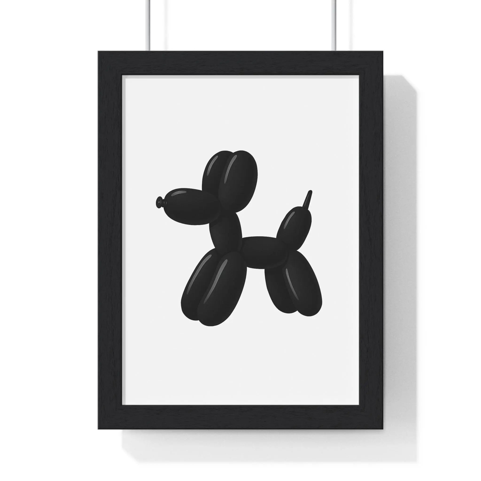 Black Balloon Dog Poster | Minimalist Bathroom Wall Art