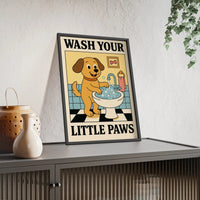 Cute Dog Bathroom Poster | Wash Your Paws Wall Art