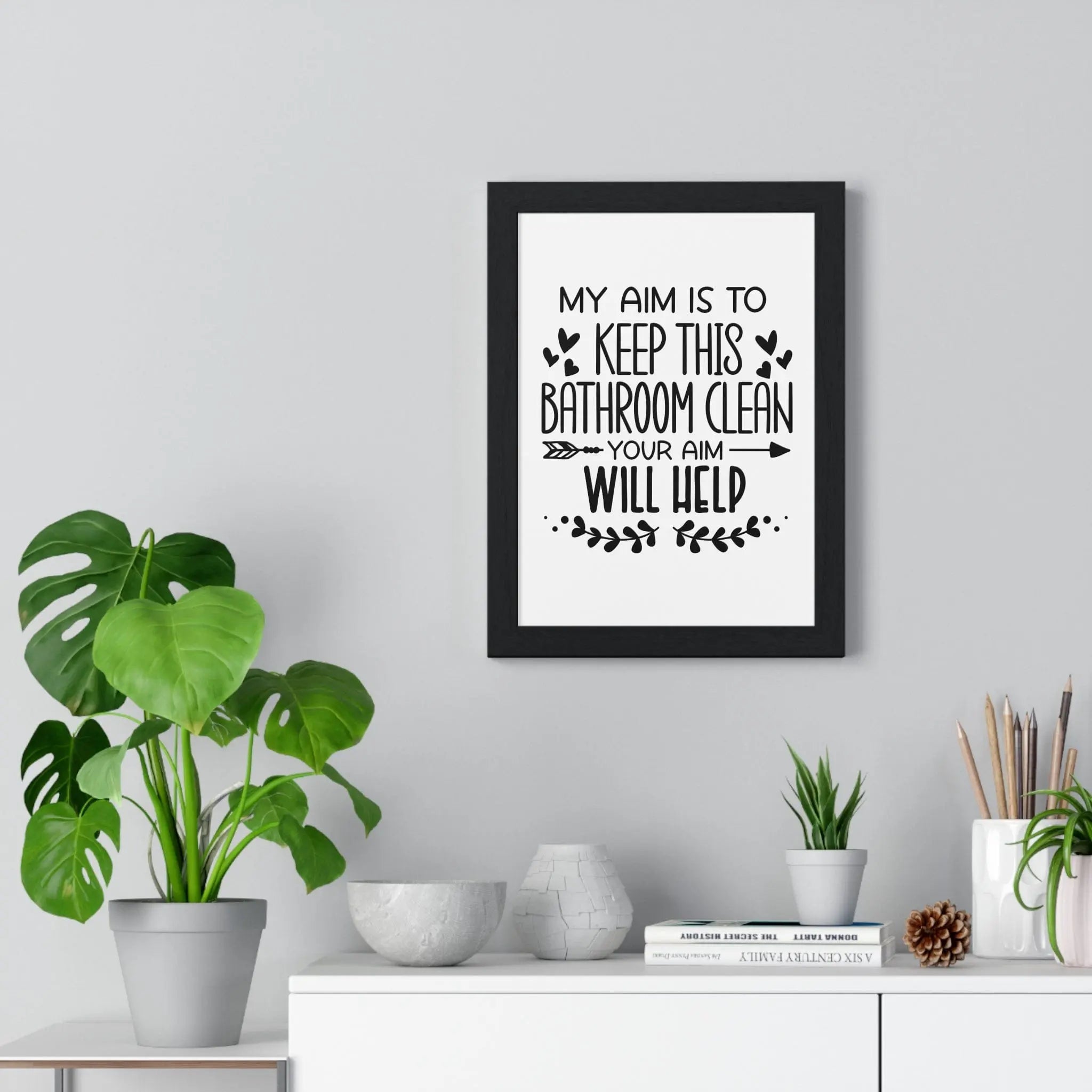 Funny Aim Bathroom Wall Art Print | Toilet Humour Poster