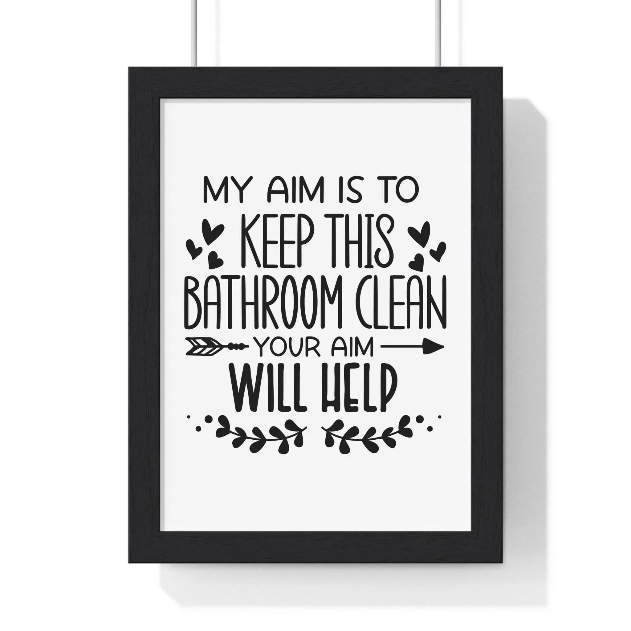Funny Aim Bathroom Wall Art Print | Toilet Humour Poster