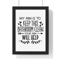 Funny Aim Bathroom Wall Art Print | Toilet Humour Poster
