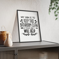 Funny Aim Bathroom Wall Art Print | Toilet Humour Poster