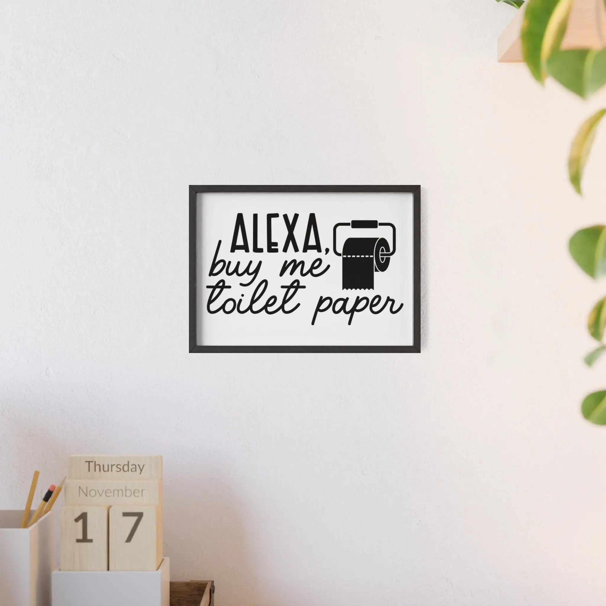 Funny Alexa Toilet Paper Bathroom Wall Print