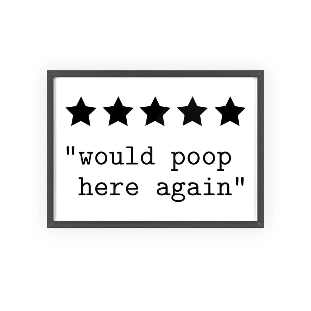 Funny Bathroom Poster | Would Poop Here Again Print