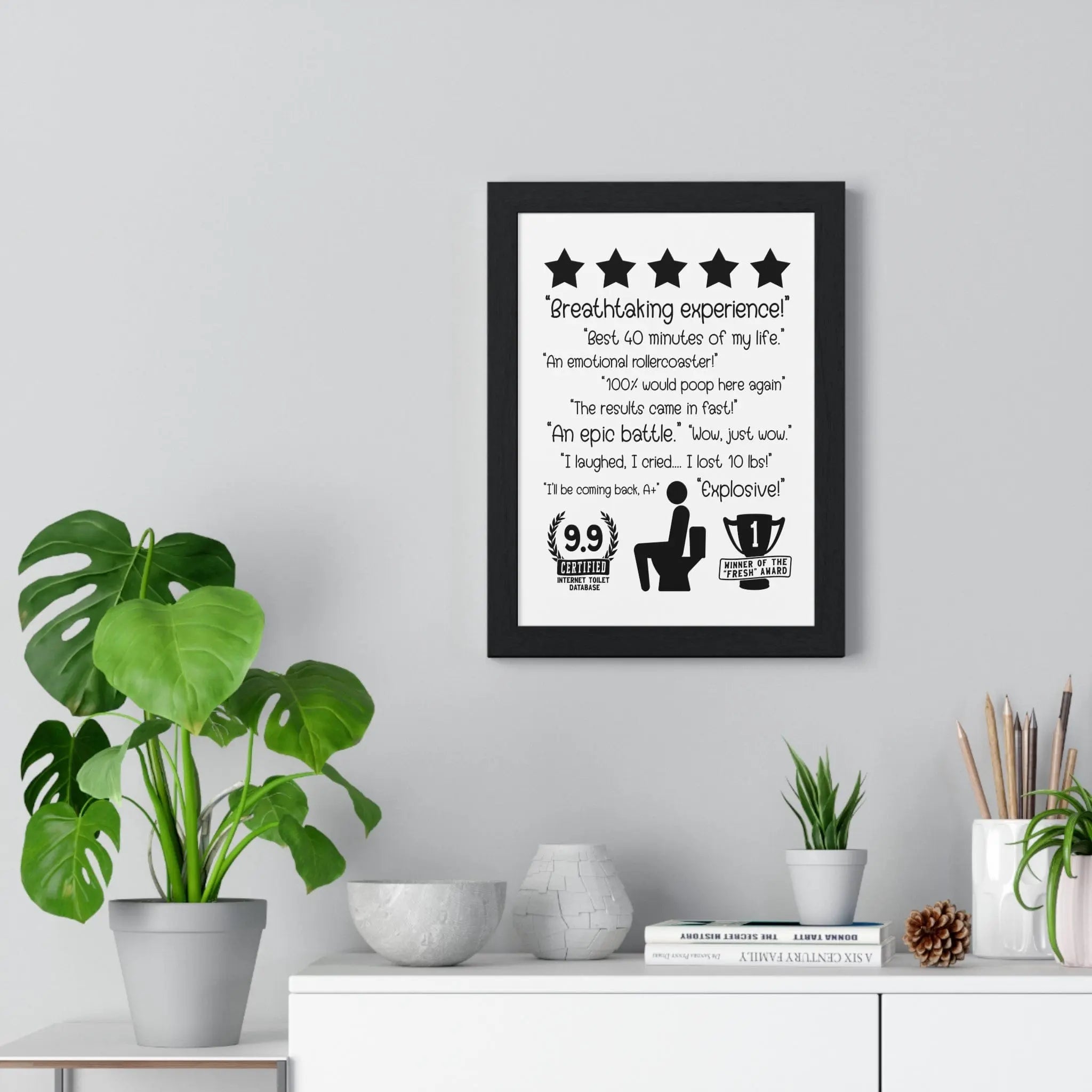 Funny Bathroom Reviews Wall Art | Toilet Poster