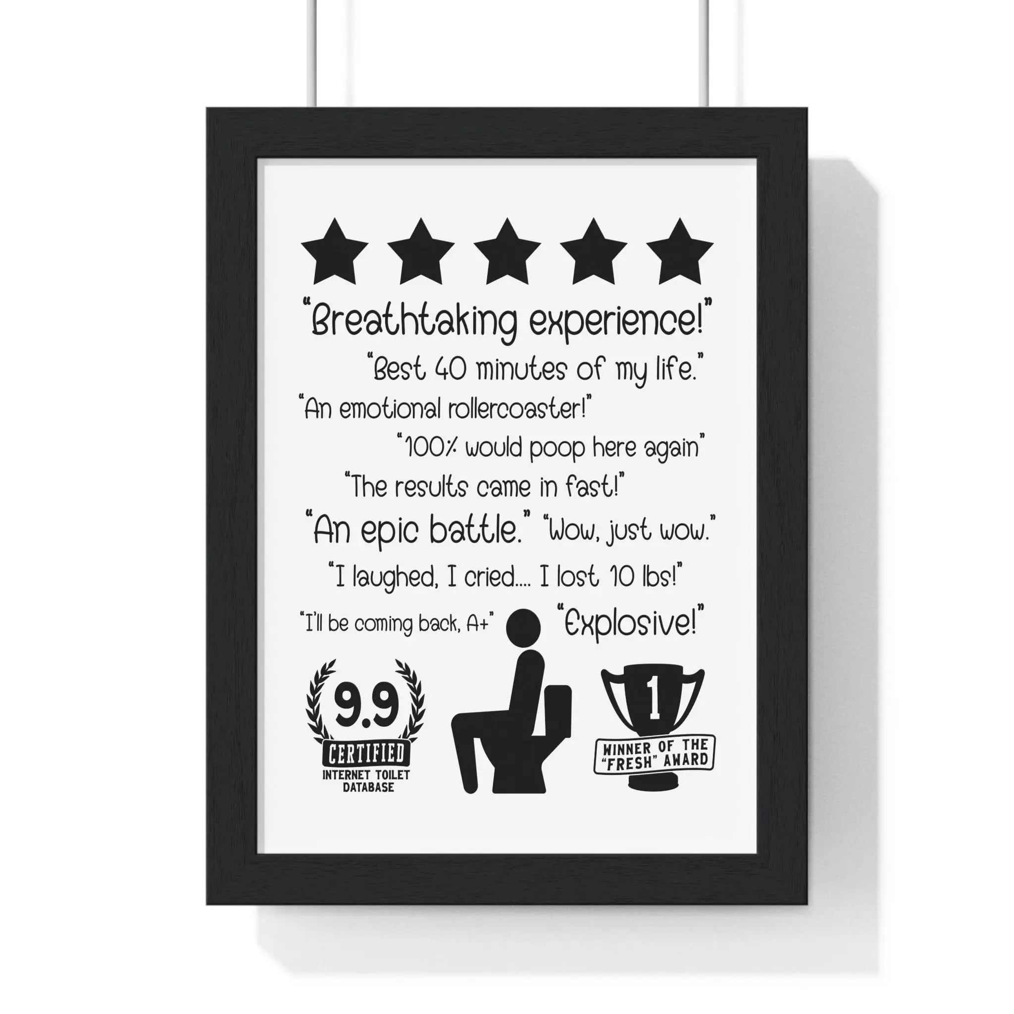 Funny Bathroom Reviews Wall Art | Toilet Poster