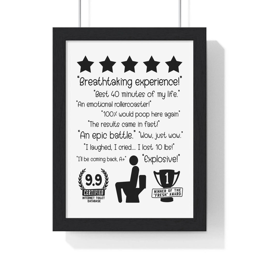 Funny Bathroom Reviews Wall Art | Toilet Poster