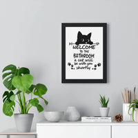 Funny Cat Bathroom Print – Welcome to the Bathroom Poster