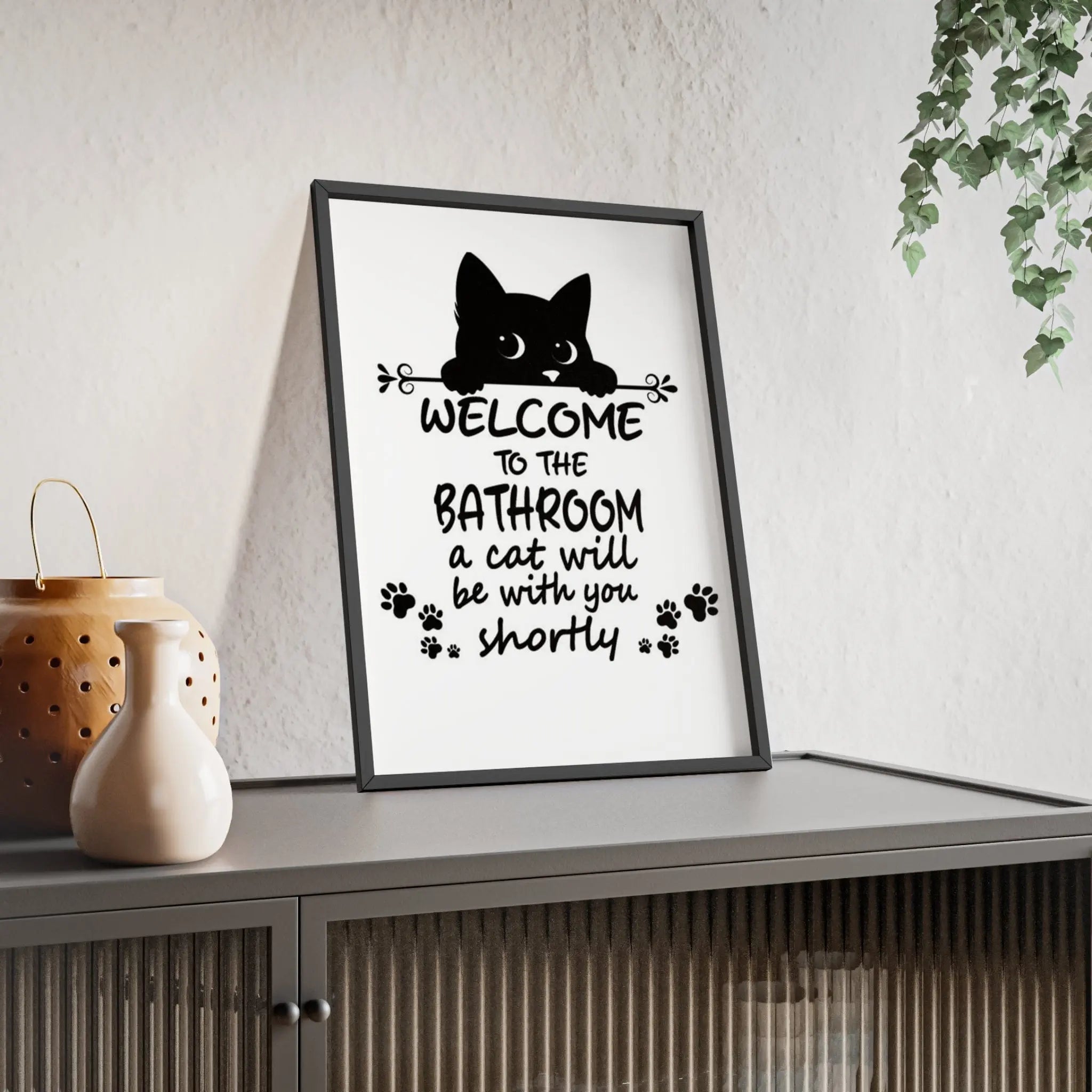 Funny Cat Bathroom Print – Welcome to the Bathroom Poster