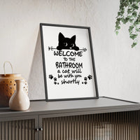 Funny Cat Bathroom Print – Welcome to the Bathroom Poster
