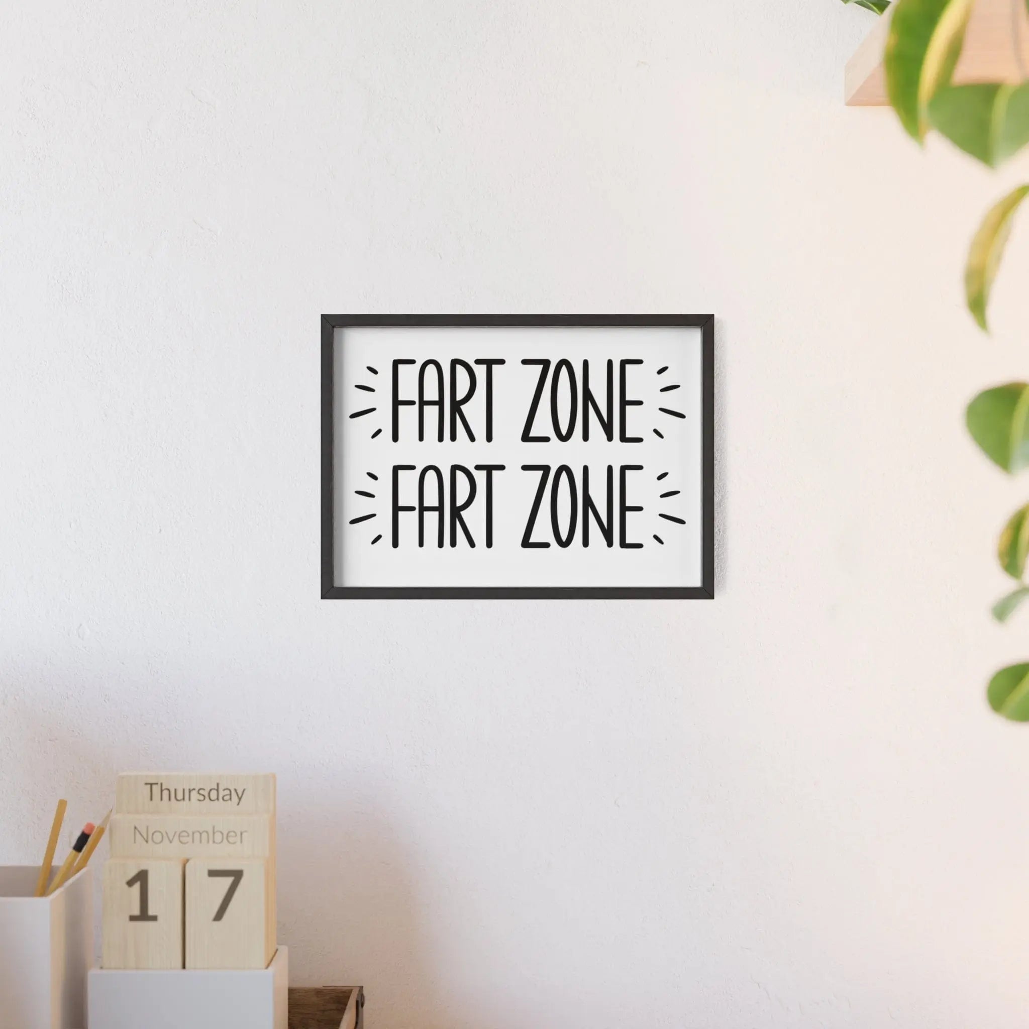 Funny Fart Zone Bathroom Print – Humorous Toilet Poster