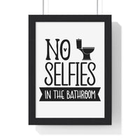 Funny No Selfies Bathroom Wall Print | Bold Toilet Humour