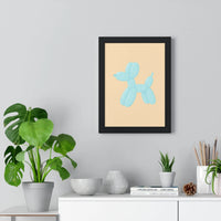 Pastel Blue Balloon Dog Poster | Playful Bathroom Art