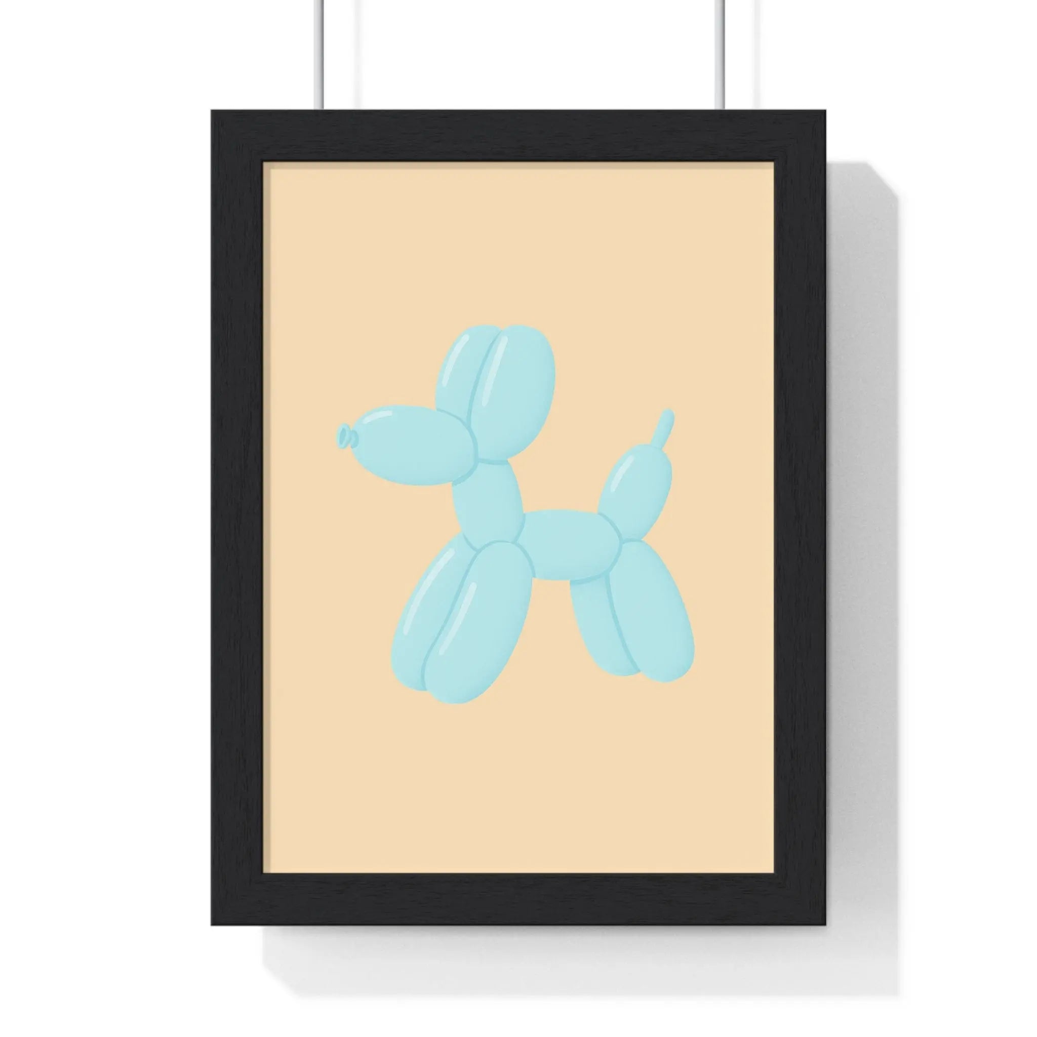 Pastel Blue Balloon Dog Poster | Playful Bathroom Art