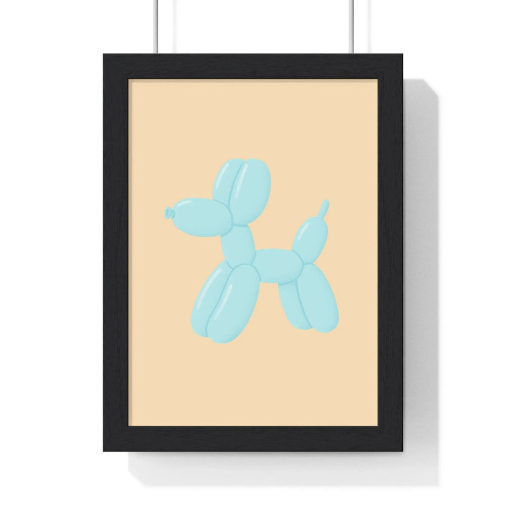 Pastel Blue Balloon Dog Poster | Playful Bathroom Art
