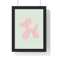 Pastel Pink Balloon Dog Poster | Cute Bathroom Wall Art
