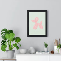 Pastel Pink Balloon Dog Poster | Cute Bathroom Wall Art