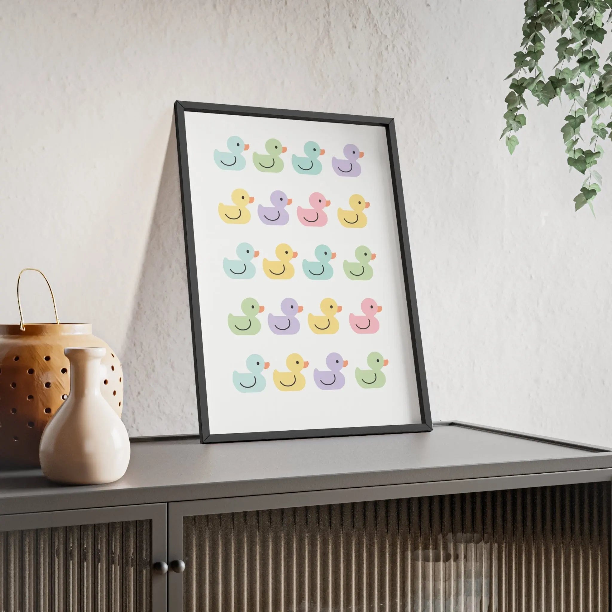 Pastel Rubber Duck Poster | Cute Bathroom Print