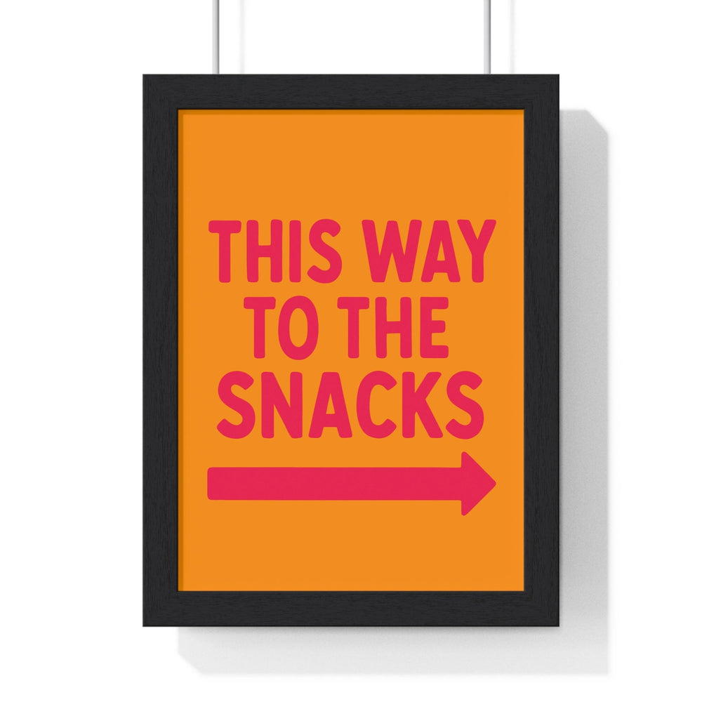 Bright Snack Poster – This Way To The Snacks – Bold Funny Kitchen Art