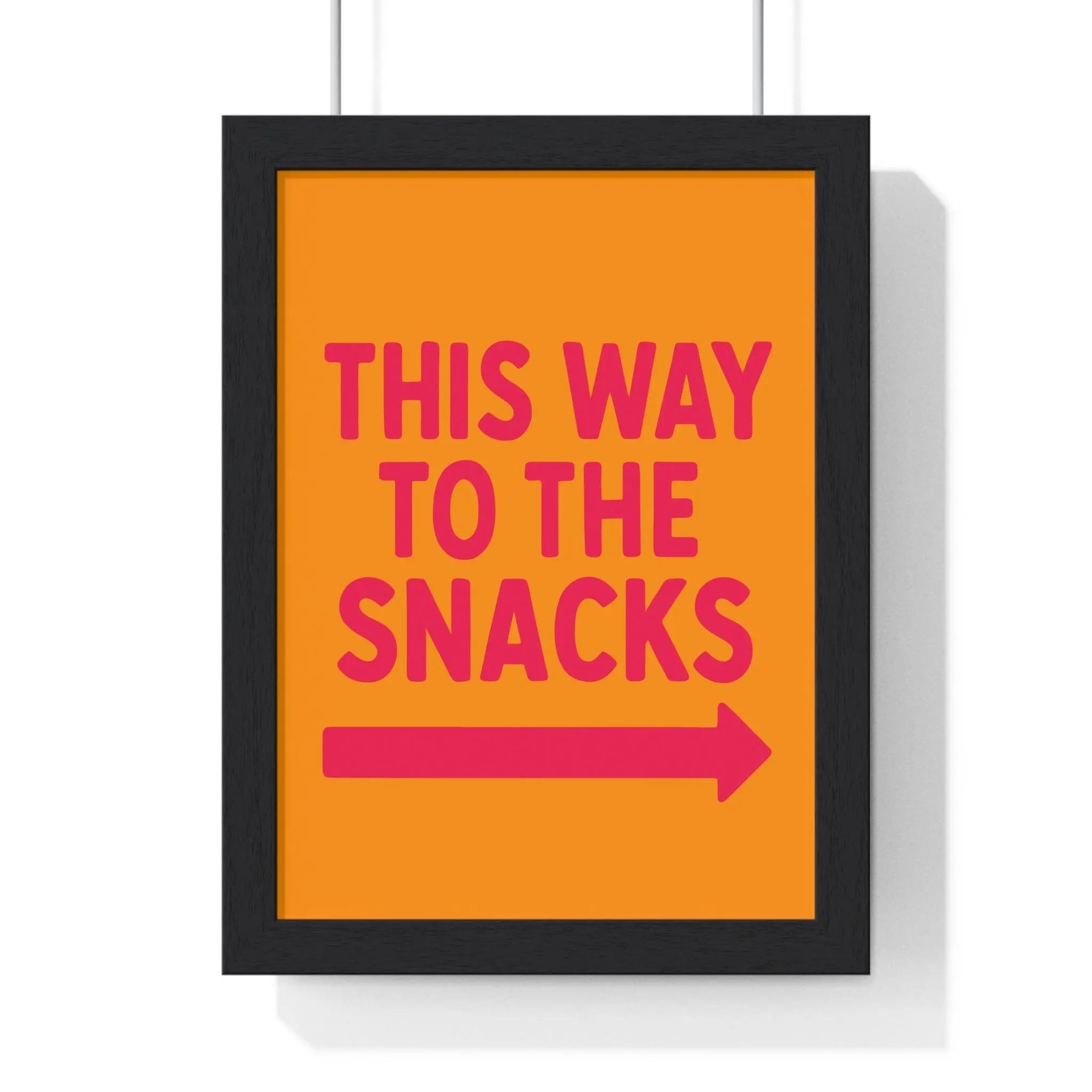 Bright Snack Poster – This Way To The Snacks – Bold Funny Kitchen Art