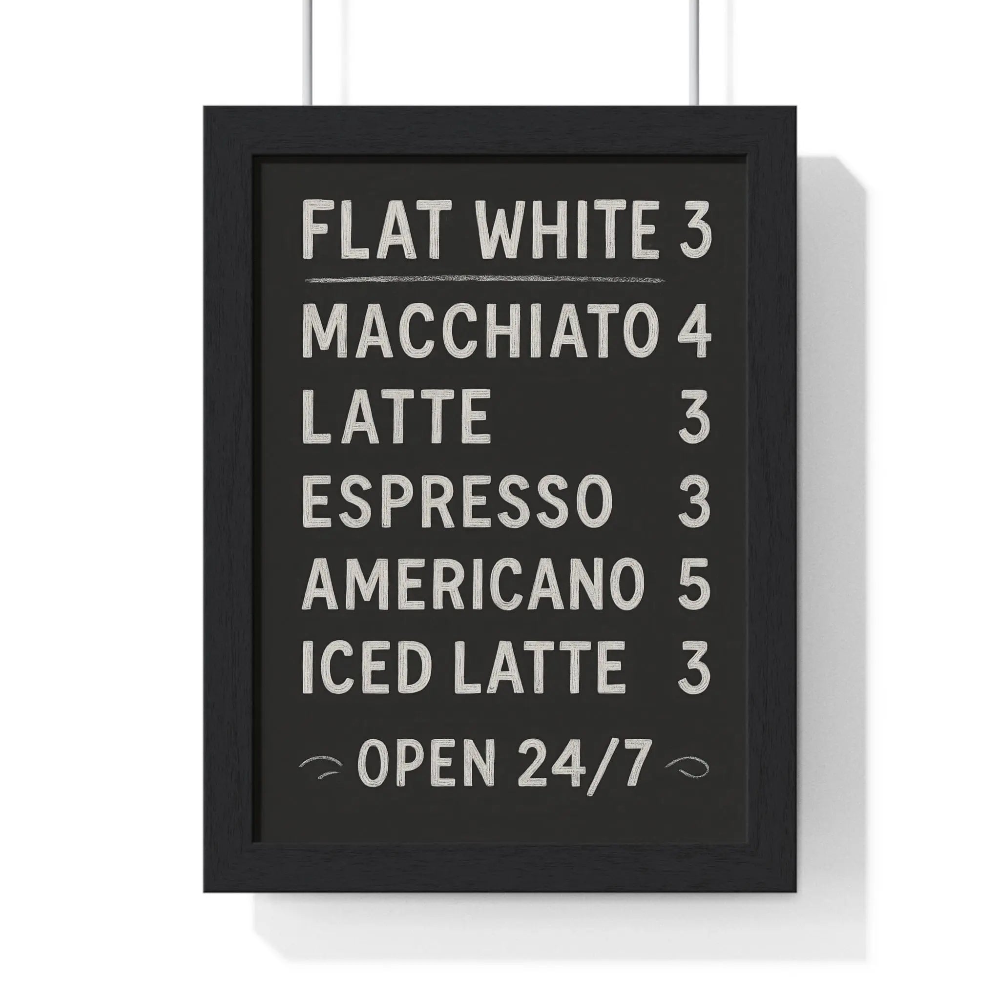 Chalkboard Coffee Menu Poster – Kitchen Wall Art