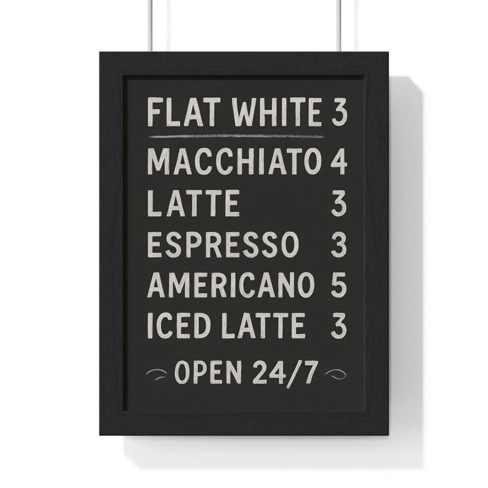 Chalkboard Coffee Menu Poster – Kitchen Wall Art