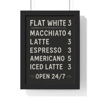 Chalkboard Coffee Menu Poster – Kitchen Wall Art