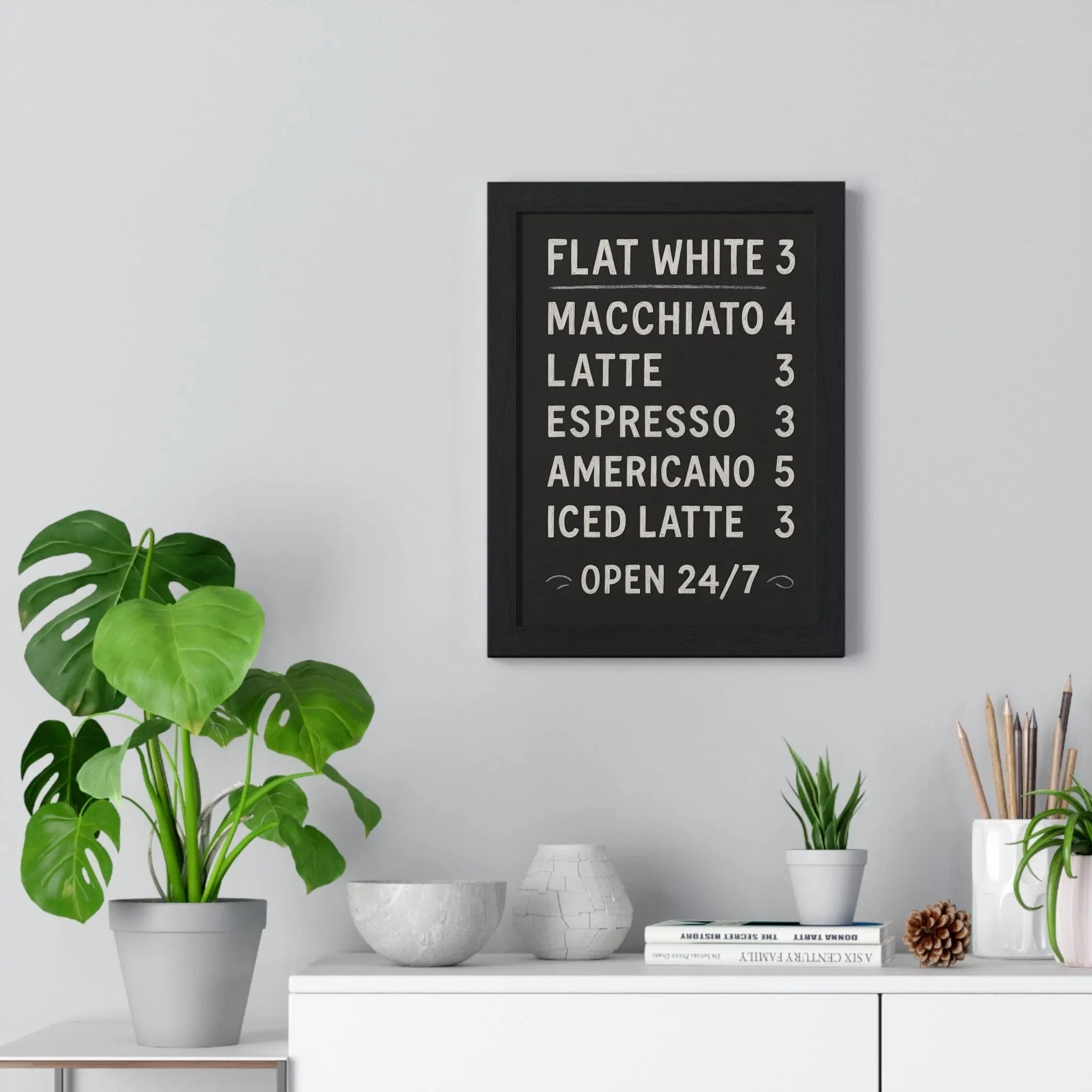 Chalkboard Coffee Menu Poster – Kitchen Wall Art