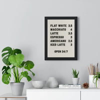 Coffee Menu Wall Art – Minimalist Kitchen Poster