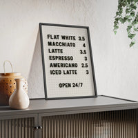 Coffee Menu Wall Art – Minimalist Kitchen Poster