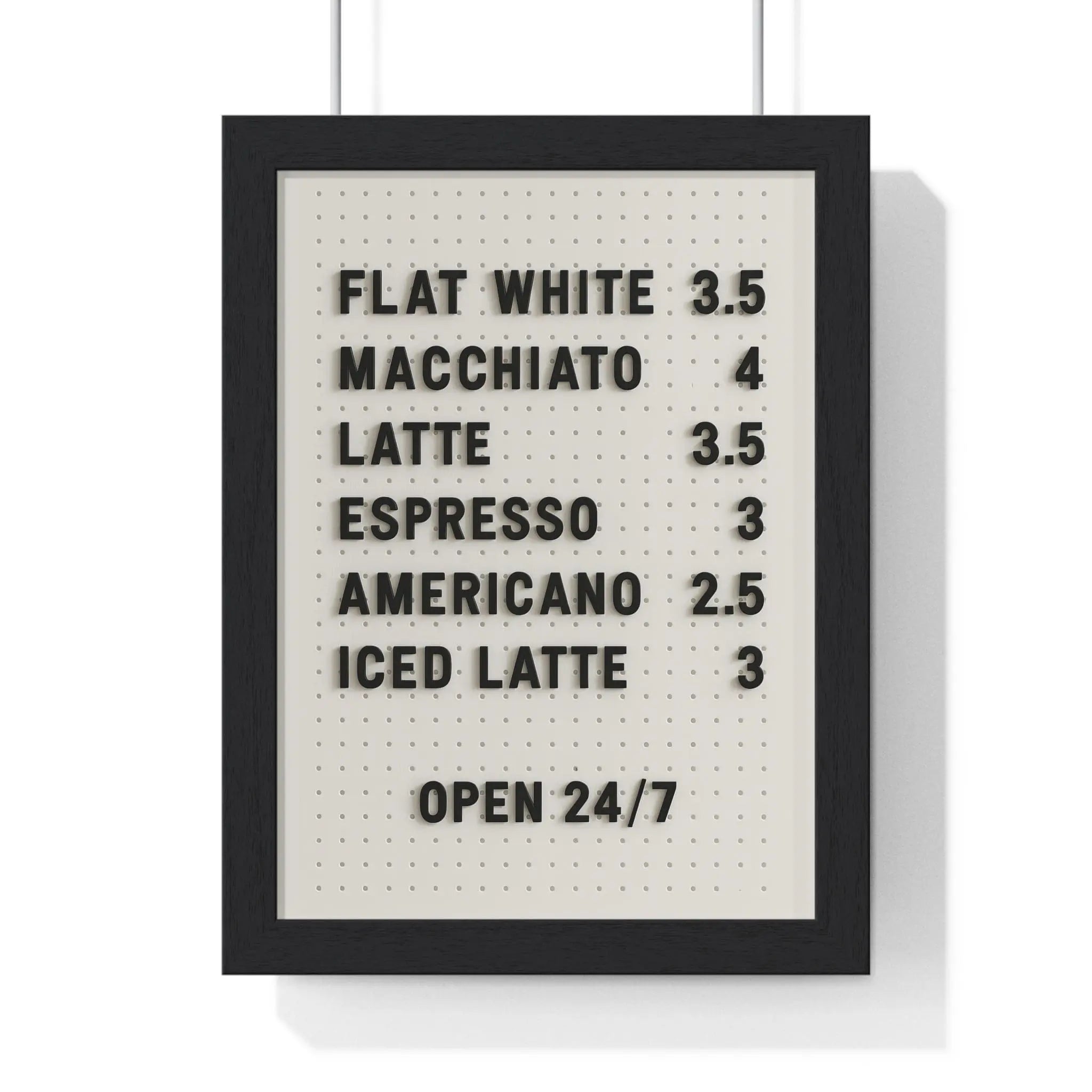 Coffee Menu Wall Art – Minimalist Kitchen Poster