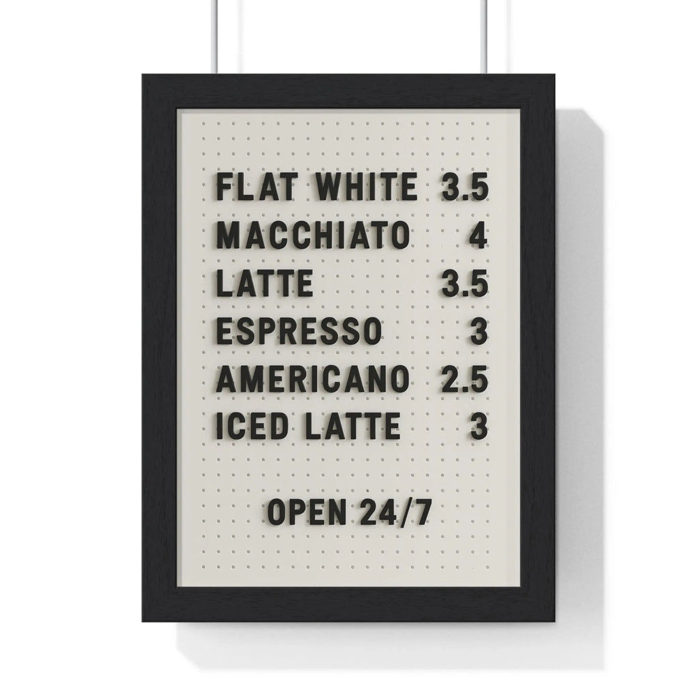 Coffee Menu Wall Art – Minimalist Kitchen Poster