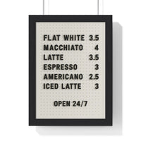 Coffee Menu Wall Art – Minimalist Kitchen Poster