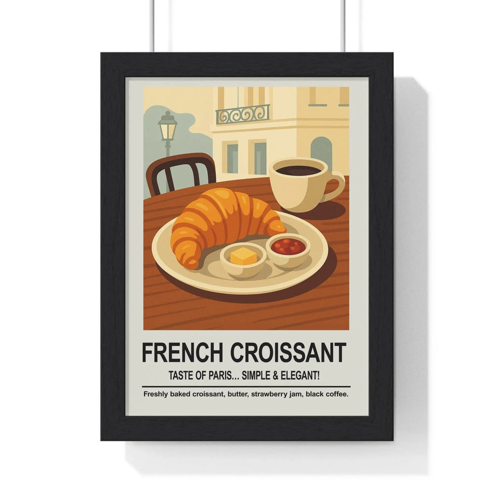 French Croissant Wall Art – Paris Café Kitchen & Dining Room Print